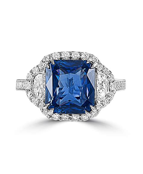 Effy Hematian 18 Karat White Gold Diamond and Sapphire Ring For Sale at ...