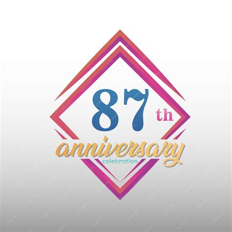 Logotipo De Comemoração De Aniversário De 87 Anos Conjunto De Modelo De Design De Aniversário