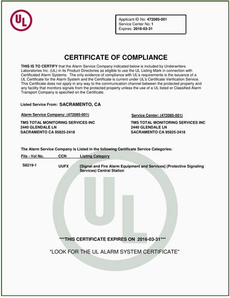 Ul Certificate