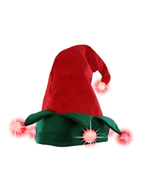 Nicky Bigs Novelties Light Up Elf Hat Costume Accessory Red Green One