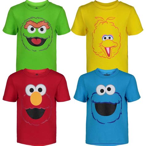 Sesame Street 4 Pack Graphic T Shirt Elmo And Cookie Monster Elmo Sesame Street