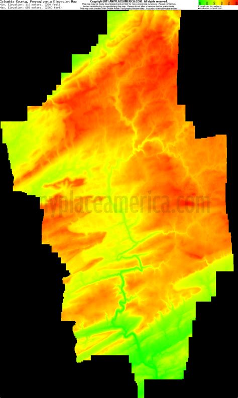 Free Columbia County Pennsylvania Topo Maps And Elevations
