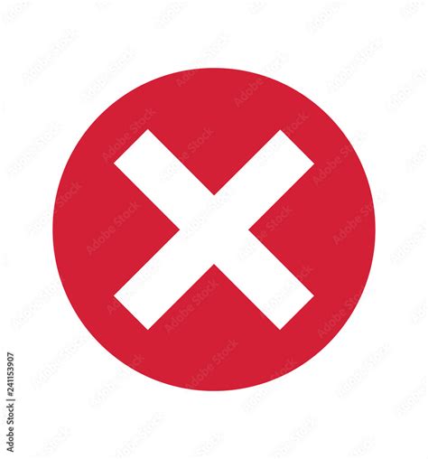 Cross Sign Red X Icon Isolated On White Background Circle Symbol Vector