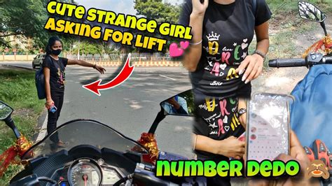 Cute Stranger Girl💕 Asking For Lift💕 On My Pulsar Rs200😍 Insta I D Mil Gya Aaj Toh♥️ Youtube