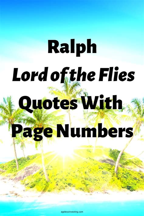 25 Ralph Lord Of The Flies Quotes With Page Numbers Fly Quotes Lord