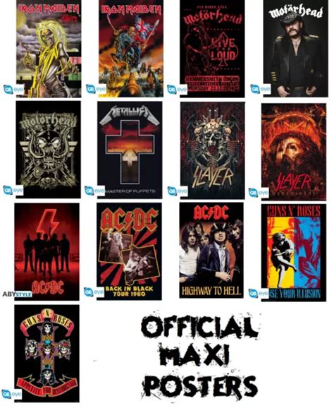 Official Maxi Poster Iron Maiden Motorhead Metallica Slayer Ac Dc Guns N Roses Eur 7 09