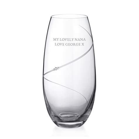 Engraved Diamante Barrel Vase Swarovski® Crystals