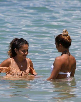 Vanessa Hudgens Showing Off Her Hot Body In White Strapless Bikini At