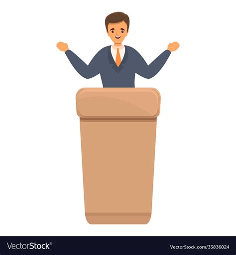 Agitation politician icon cartoon style Royalty Free Vector