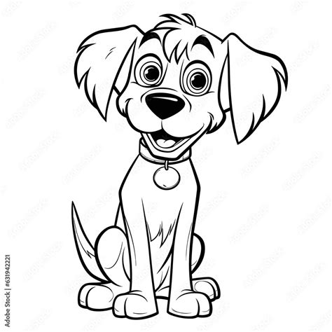 Cartoon dog coloring pages Png Stock Illustration | Adobe Stock