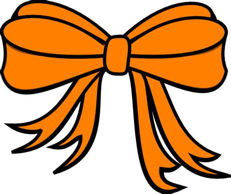 Gift Bow Orange Clip Art At Clker Vector Clip Art Online Royalty