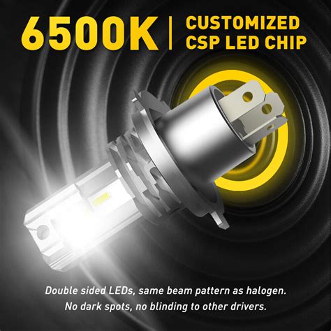 400 Bright H7 H4 9003 HB2 20000LM LED Headlight Bulbs Globes Beam