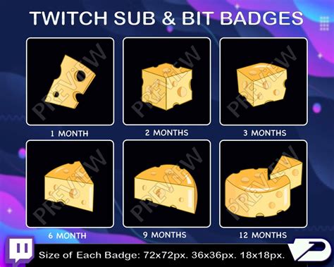 Twitch Kick Cheese Sub Badges Twitch Kick Cheese Subscribers Etsy