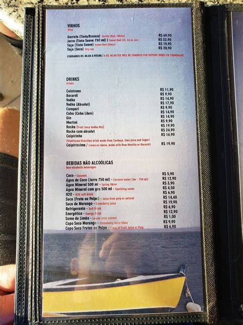 Menu Em Bar Recanto Da Lua Cheia Salvador