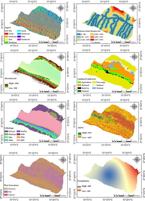 Conditioning Factors Used For Gully Erosion Susceptibility Mapping