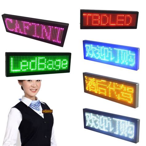 Bluetooth Message Display Restaurant Waiters Pin Wearable Luminous Name