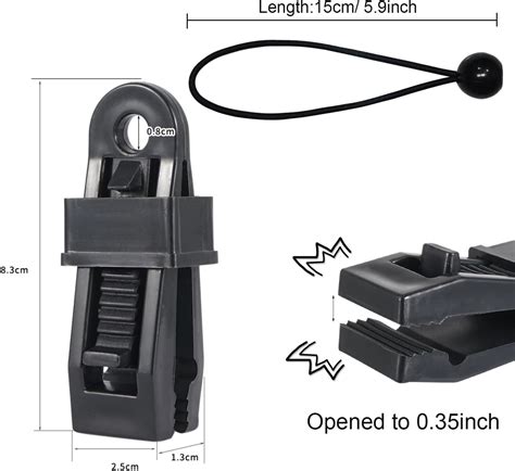 Clips De Lona Resistentes Con Agarre De Bloqueo Paquete De 20