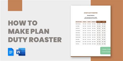 Duty Roster Template - 19+ Free Word, Excel, PDF Document Downloads ...