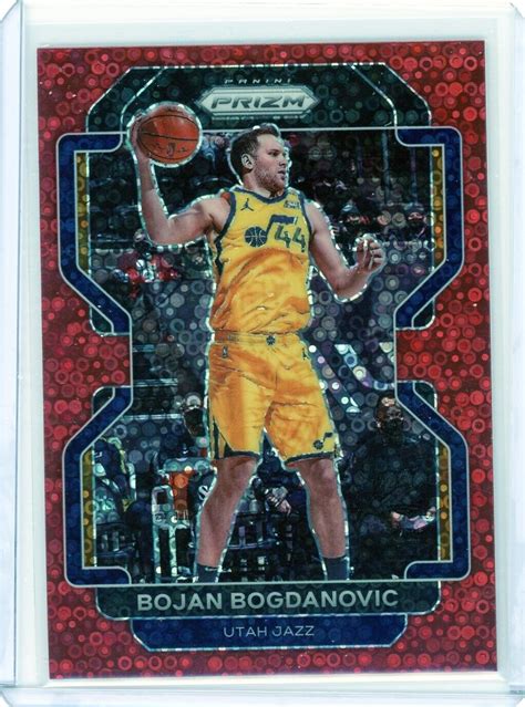 2021 22 Panini Prizm Fast Break Bojan Bogdanovic Red Disco Prizm 100