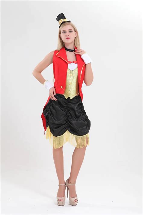 Free Shipping Circus Lion Tamer Ringmaster Costume Showgirl Fancy Dress