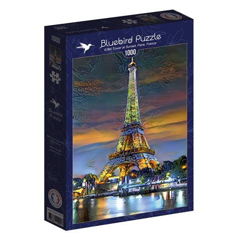 PUZZLE 1000 Pcs Eiffel Tower At Sunset Paris France City BLUEBIRD