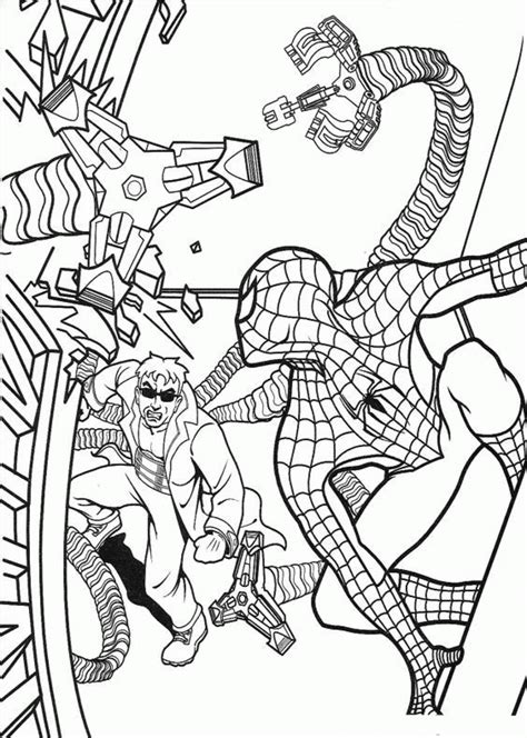 Dibujo De Spiderman Contra Dottor Octopus Para Colorear