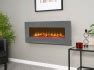 Sureflame Wm Electric Wall Mounted Fire With Remote In Grey