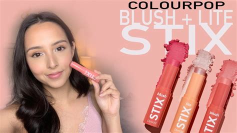 Review New Colourpop Blush Lite Stixs Masanti Youtube