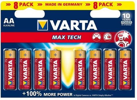 Varta Baterie Max Tech AA 8 Szt 4706101418 Ceny I Opinie Na Ceneo Pl