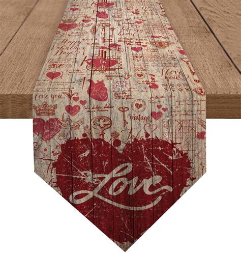 Amazon Valentine S Day Cotton And Linen Triangle Table Runners 60