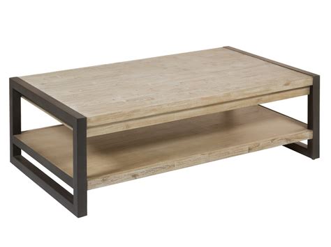 Mesa De Centro Madera De Acacia Y Hierro Estilo Industrial Rústico