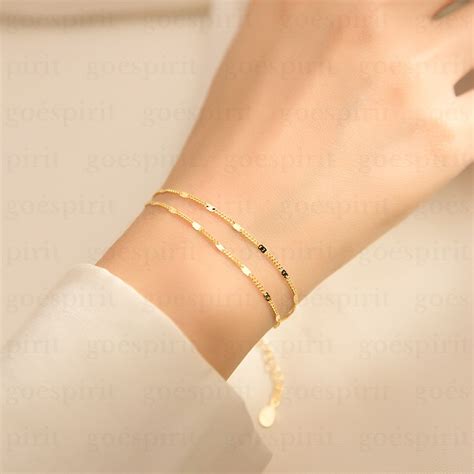 Jual TARA Bracelet Gelang Tangan Titanium ANTI KARAT Gold Rantai