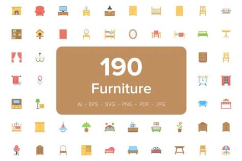 Furniture Flat Icons Ui