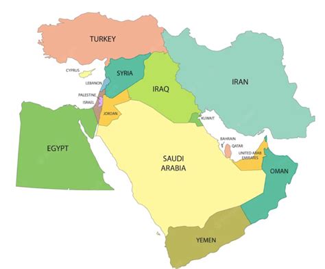 Mapa De Oriente Medio De Cisjordania