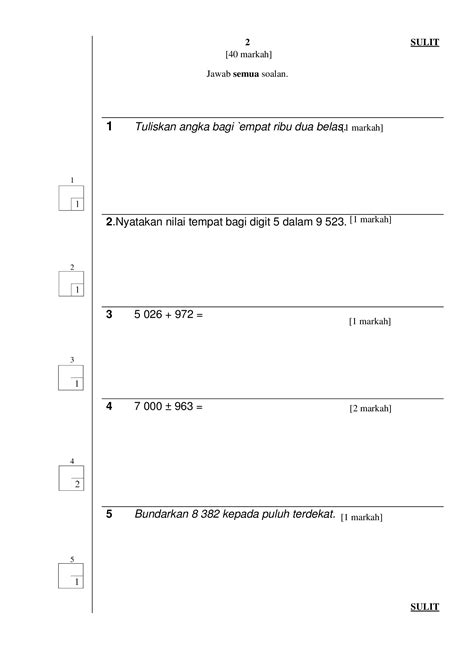 DOC Contoh Soalan Kssr Tahun 3 Matematik Kertas 2 DOKUMEN TIPS