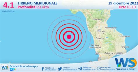 Scossa Di Terremoto Magnitudo Nel Tirreno Meridionale Mare