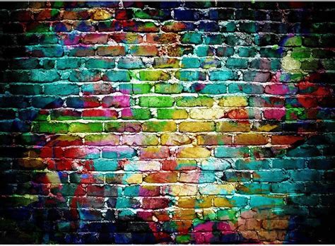 Funnytree 7x5ft Colorful Brick Wall Backdrop For 80s 90s