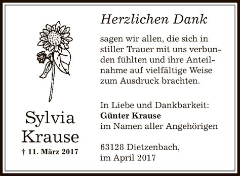 Traueranzeigen Von Sylvia Krause Trauer Op Online De