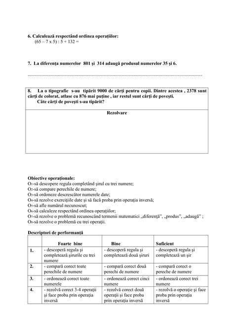 Academiaabc Evaluare Ini Ial Matematic Clasa A Iv A