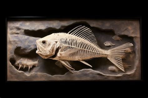 Premium AI Image | Fish skeleton fossil in a rock formation