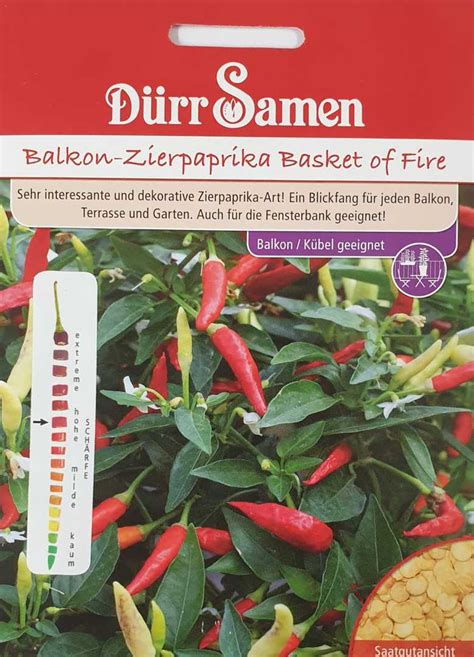 Balkon Zierpaprika Basket Of Fire Von D Rr Samen Saatgut Shopping