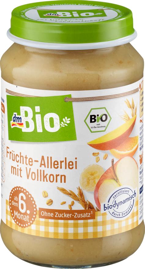 dmBio Früchte Allerlei mit Vollkorn ab dem 6 Monat Demeter 190 g