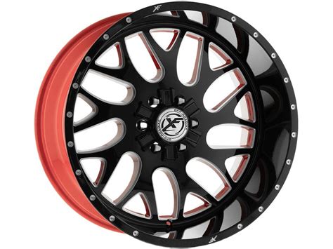 XF Offroad Forged Gloss Black Red XFX 301 Wheels Havoc Offroad