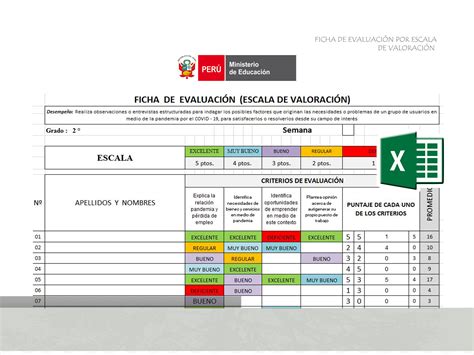 Escala De Valoraci N Evaluaci N Diagn Stica Formato Editable