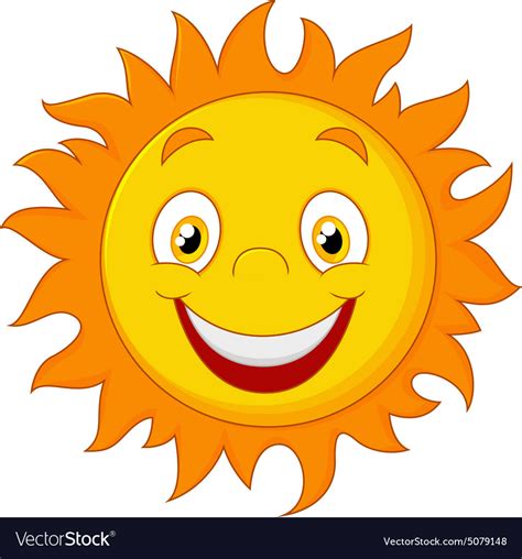 Happy cartoon sun Royalty Free Vector Image - VectorStock