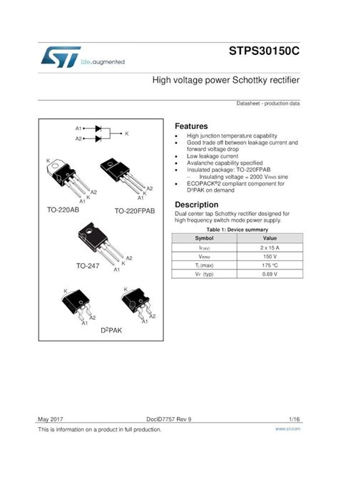 Pdf High Voltage Power Schottky Rectifier Home Voltage Power