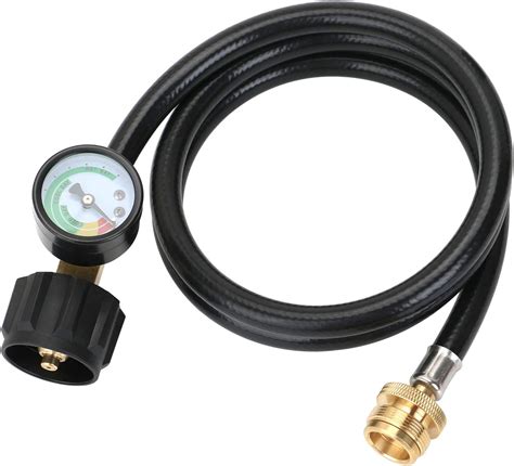 Styddi 1lb To 20lb Propane Adapter Hose With Gauge 4ft Propane Hose Converter Kit