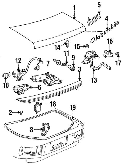 Oldsmobile Achieva Emblem. ABS. LID, TRUNK, Body - 22587413 | McElveen ...