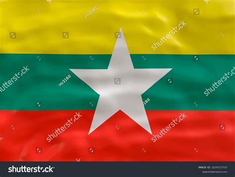 National Flag Myanmar Background Flag O Stock Illustration 2214713723