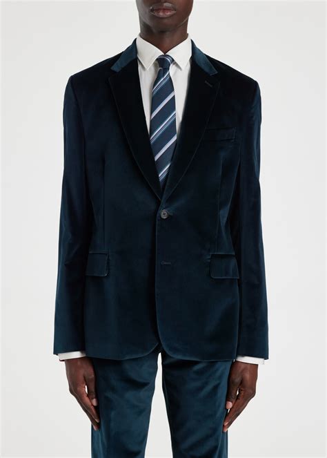 The Soho Tailored Fit Navy Velvet Suit